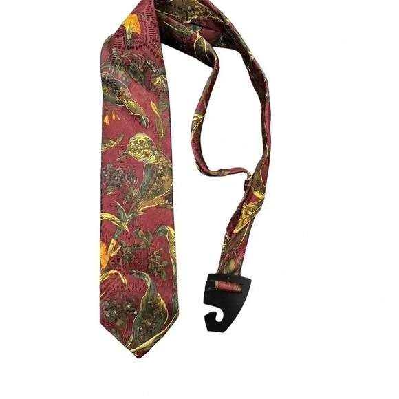 Ermenegildo Zegna Men's Red 100% Silk Floral Print Neck Tie Size OS - Picture 2 of 6